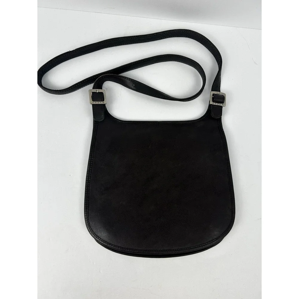 Vintage Coach Bag 9135 Small Hippie Flap Bag Dk Brown/black